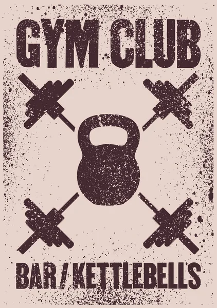 Gym Club Typografický Vinobraní Grunge Plakát Design Retro Vektorová Ilustrace — Stockový vektor