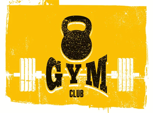 Gym Club Typografický Vinobraní Grunge Plakát Design Retro Vektorová Ilustrace — Stockový vektor