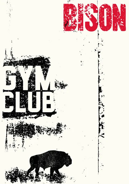 Gym Club Typographic Vintage Grunge Poster Design Retro Vector Illustration — Stock Vector