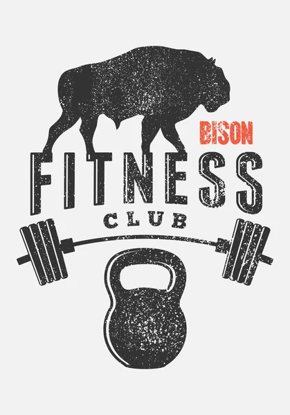 Fitness Club Tipográfico Vintage Diseño Póster Grunge Ilustración Vectores Retro — Vector de stock