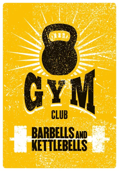 Gym Club Typografický Vinobraní Grunge Plakát Design Retro Vektorová Ilustrace — Stockový vektor