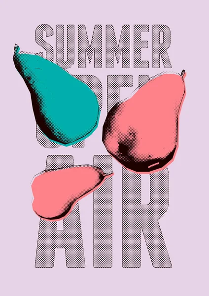 Verão Livre Festival Tipográfico Vintage Grunge Pop Art Design Cartaz — Vetor de Stock