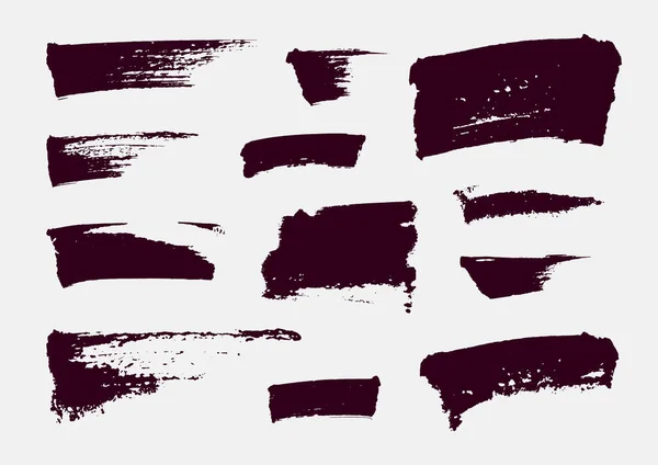 Texturas Monocromáticas Vetor Abstrato Grunge Conjunto Pinceladas Manchas Desenhadas Mão — Vetor de Stock