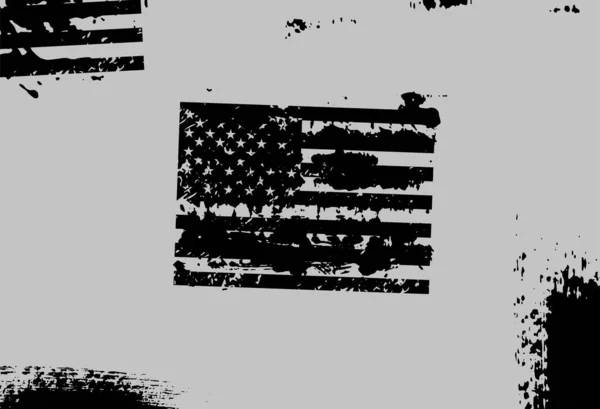 Fond Gris Vectoriel Abstrait Monochrome Avec Drapeau Américain — Image vectorielle