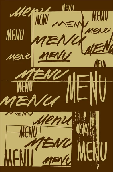 Menú Tipográfico Grunge Diseño Vintage Conjunto Variantes Caligráficas Del Dibujo — Vector de stock