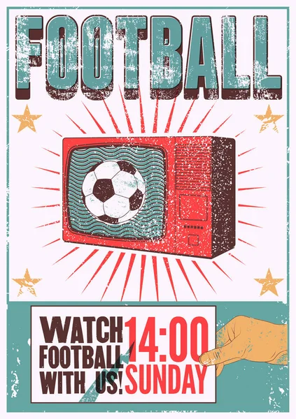 Смотреть Футбол Нами Футбол Типографический Постер Стиле Винтажного Спорта Ретро — стоковый вектор