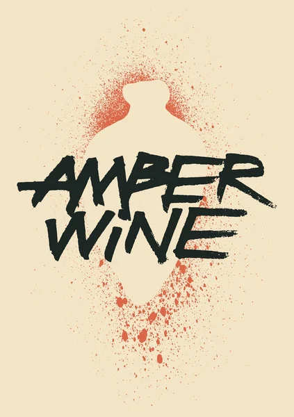 Amber Wine Typografisk Vintage Stil Grunge Affisch Design Illustration Retrovektor — Stock vektor