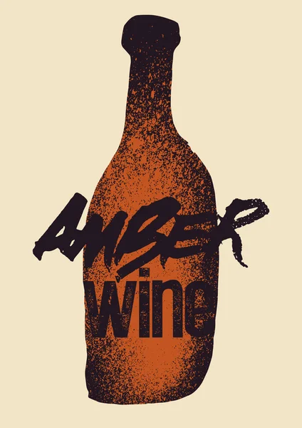 Amber Wine Typographical Vintage Style Grunge Poster Design Retro Vektorová — Stockový vektor