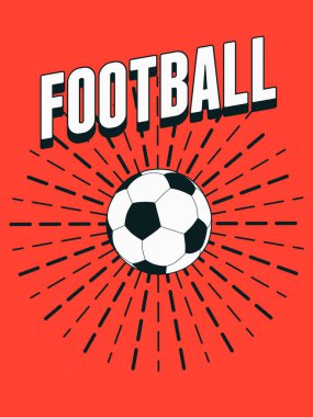 Futbol tipografi tarzı klasik poster, logo, amblem tasarımı. Vektör illüstrasyonu.