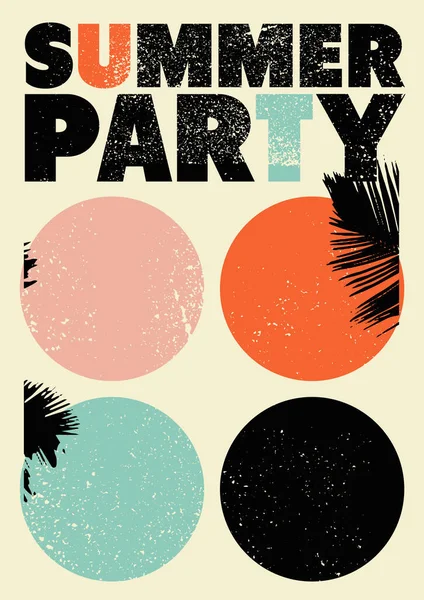 Summer Party Typograficzne Grunge Vintage Projekt Plakatu Ilustracja Wektora Wstecznego — Wektor stockowy