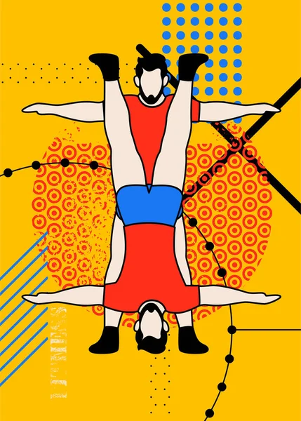 Fitness Sport Tipográfico Vintage Diseño Póster Grunge Con Hombre Estilo — Vector de stock