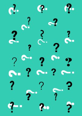 Soru işareti tipografik vintage tarzı arkaplan. Vektör illüstrasyonu.