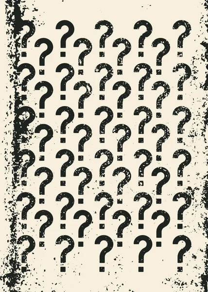 Question Mark Typographical Grunge Vintage Style Poster Retro Vector Illustration — Stock Vector