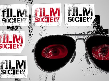 Tipografik grafiti tasarım Film toplum için. Vektör çizim.