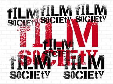 Tipografik grafiti tasarım Film toplum için. Vektör çizim.