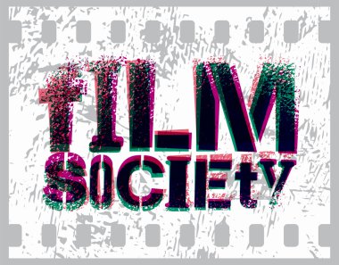 Tipografik grafiti tasarım Film toplum için. Vektör çizim.