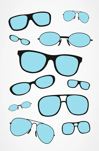 Conjunto vectorial de gafas retro. Fondo de gafas . — Vector de stock