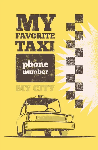 タクシー タクシーのレトロなポスター — ストックベクタ