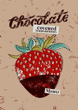 Vintage çikolata afiş tasarımı. Kapak tatlı menüsü