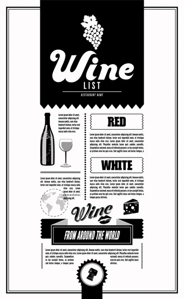 Wine List. Design template. — Stock Vector