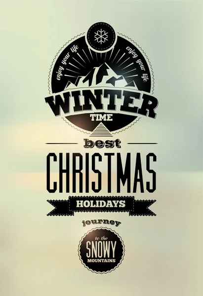 Winter time. Typographic Retro Vector Christmas Design. — Stock Vector