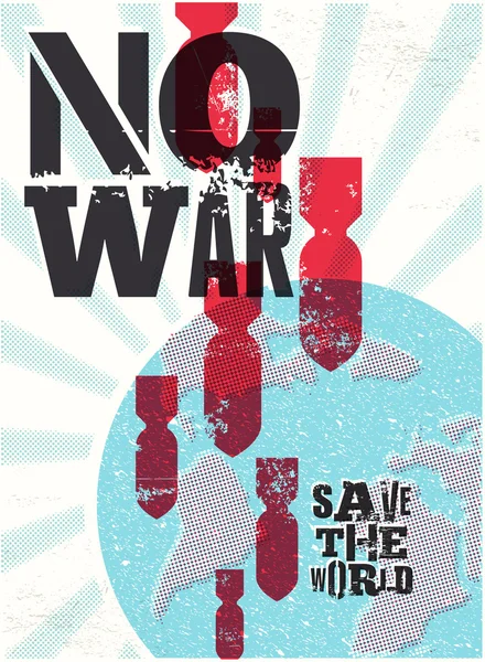 Retro vektör poster "savaş yok. Dünyayı kurtarmak". — Stok Vektör