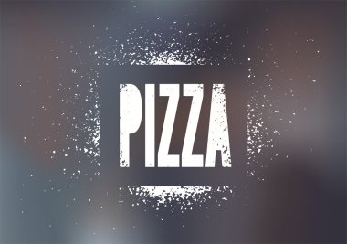 Pizza restoran menü tasarımı. Poster pizzacı ile bulanık arka plan için. Vektör çizim.