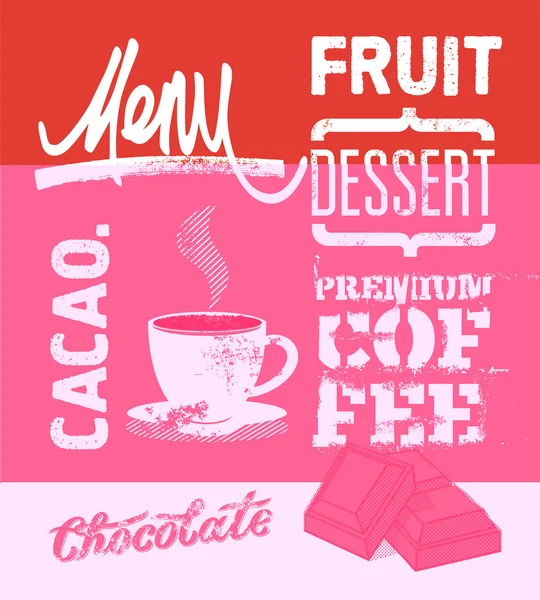 Vintage design dessert menu. Vector illustration. — Stock Vector