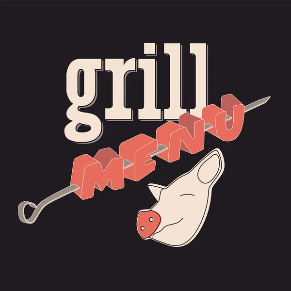 Restaurang grill meny design. Vektor illustration. — Stock vektor