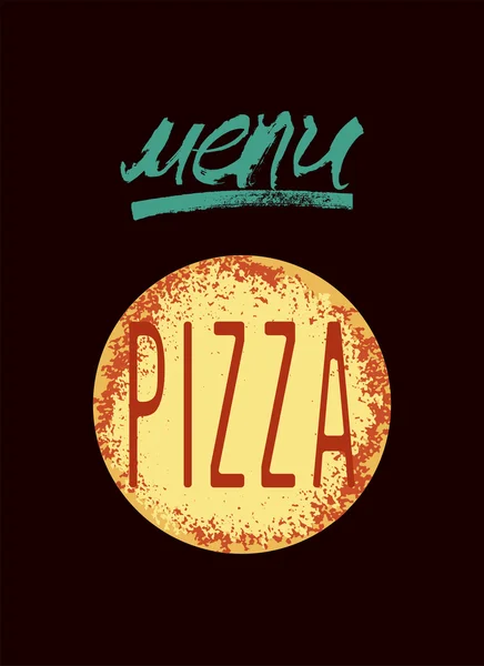 Menù ristorante di design per pizza. Poster per pizzeria. Illustrazione vettoriale . — Vettoriale Stock