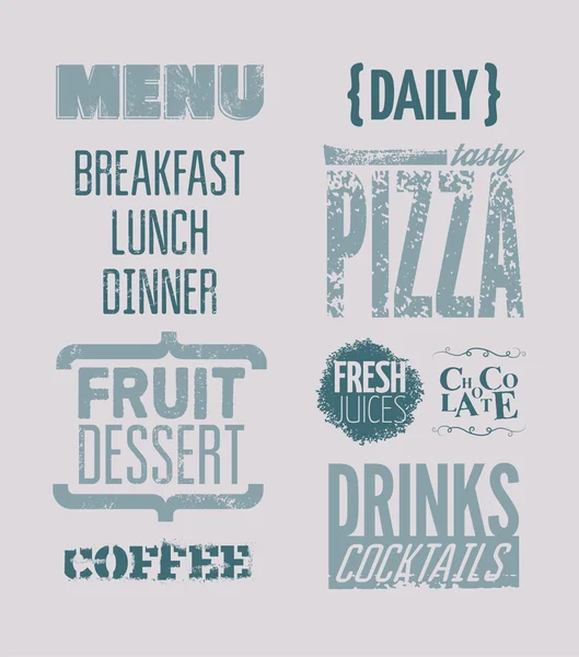 Menu restaurant design typographique. Illustration vectorielle . — Image vectorielle