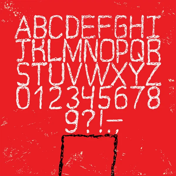 Vektör el çizilmiş yazı tipi. Kroki tarzı alfabesi. — Stok Vektör
