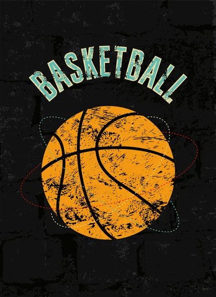 Basketball Vintage Grunge Poster. Retro-Vektor-Illustration. — Stockvektor