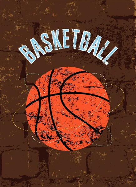 Basketball Vintage Grunge Poster. Retro-Vektor-Illustration. — Stockvektor