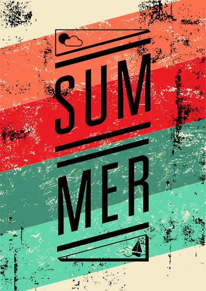Sommer typografisches Retro Grunge Poster. Vektorillustration. — Stockvektor