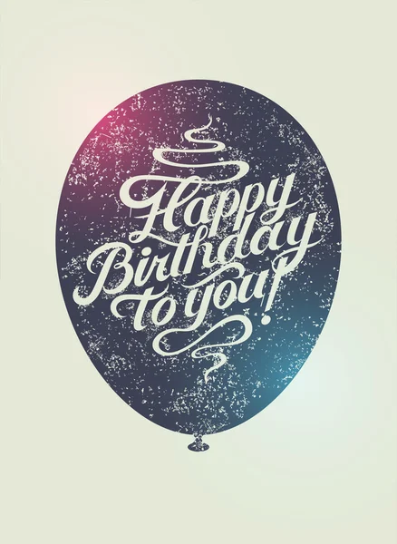 Mutlu yıllar! Tipografik retro grunge doğum günü kartı vektör çizim.