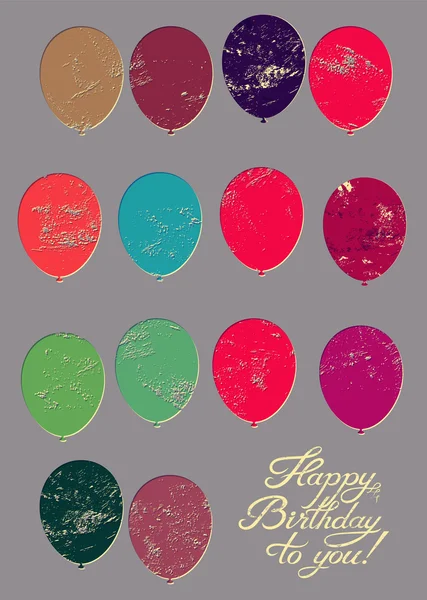 Boldog születésnapot! Tipográfiai retro grunge születésnap kártya vektoros illusztráció. — Stock Vector