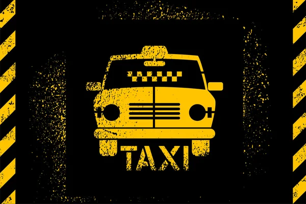 Typografische graffiti retro grunge taxi cab poster. Vectorillustratie. — Stockvector