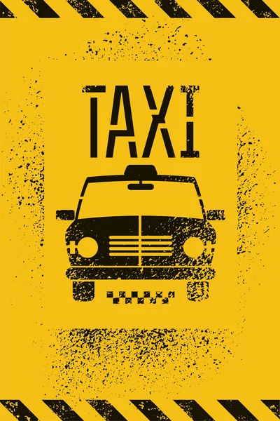 Tipografik grafiti retro grunge taksi taksi poster. Vektör çizim.