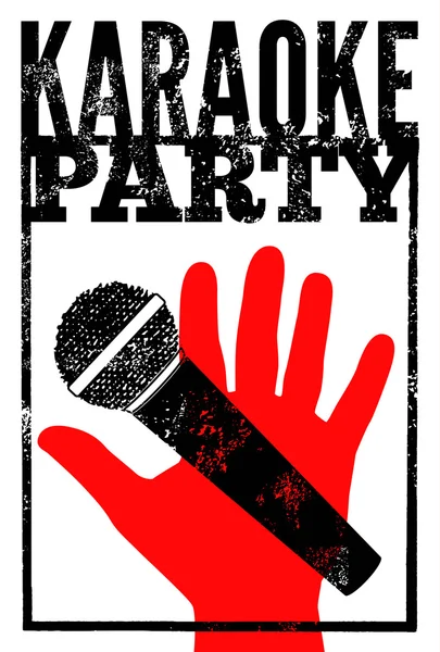 Typografische grunge retro karaoke partij poster. Vectorillustratie. — Stockvector