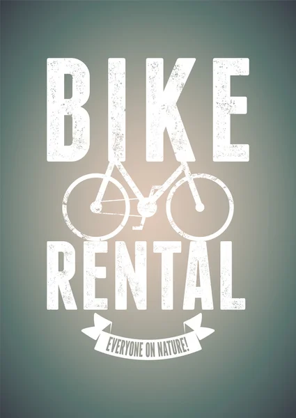 Design vintage typographique pour la location de vélos avec effet grunge. Illustration vectorielle . — Image vectorielle