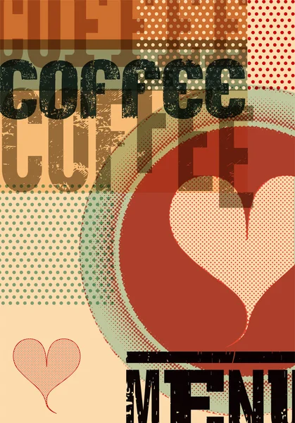 Kahve menü. Restoran, kafe ya da kahvehane tipografik retro posteri. Vektör çizim.