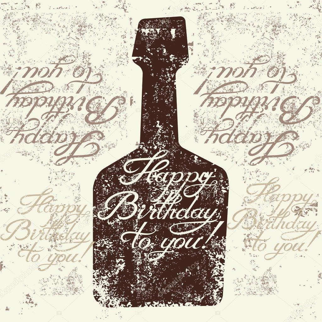 Happy Birthday to you! Typographical retro grunge Birthday Card. Vector illustration.