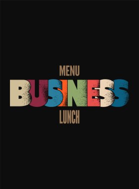 Restoran Menü tipografik tasarım. Vintage iş öğle yemeği posteri. Vektör çizim.