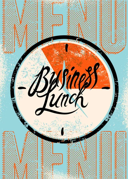 Restoran Menü tipografik tasarım. Vintage iş öğle yemeği posteri. Vektör çizim. — Stok Vektör