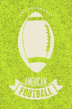 Amerikan futbolu tipografik klasik grunge tarzı poster. Retro vektör illüstrasyonu.