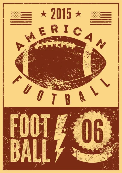 American football typographical vintage grunge style poster. Retro vector illustration. — Stock Vector