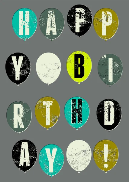 Happy Birthday! Typographical retro grunge Birthday Card. Vector illustration. — Stock Vector