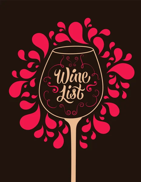 Design de lista de vinhos estilo retro. Ilustração vetorial caligráfica . —  Vetores de Stock