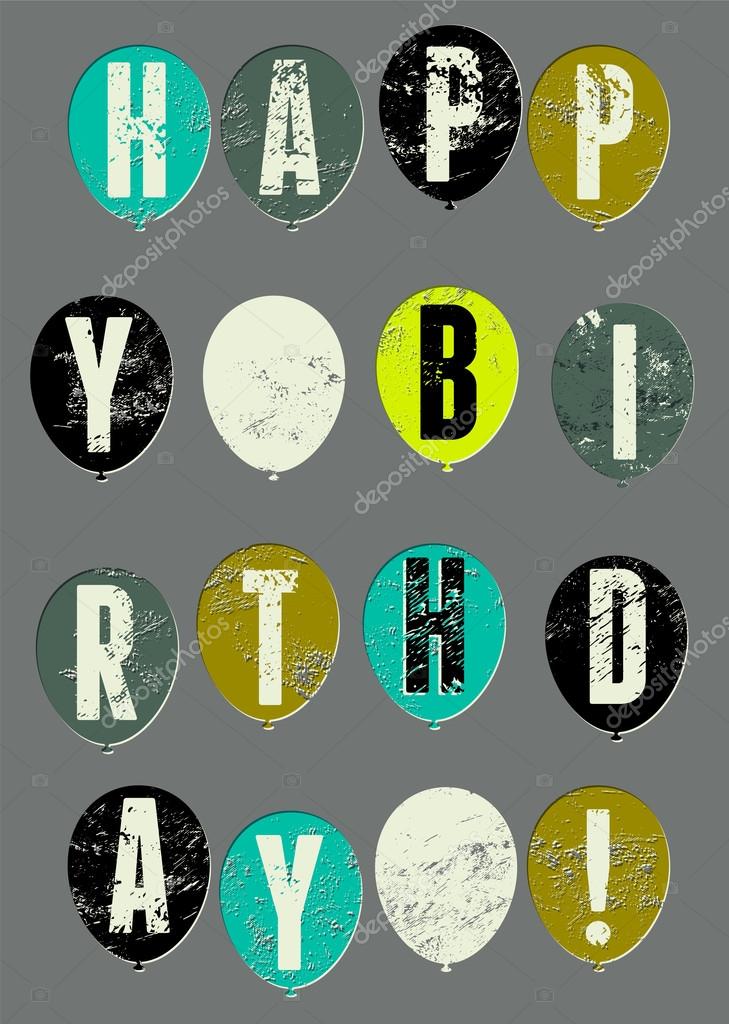 Joyeux Anniversaire Carte D Anniversaire Retro Typographique Grunge Illustration Vectorielle Image Vectorielle Par Zoo By C Illustration